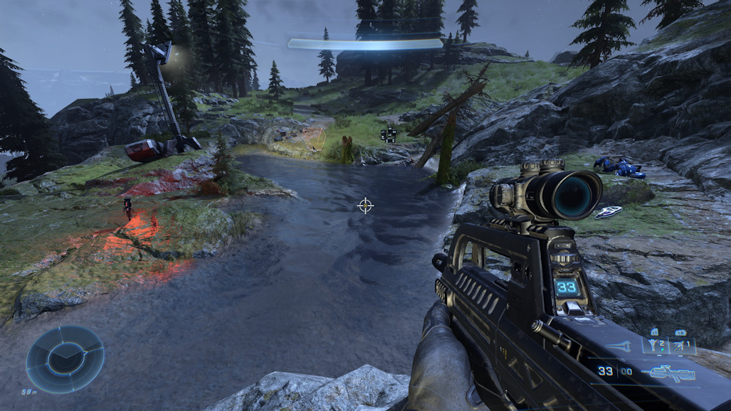 A really unimpressive pond with no plants at all around it.